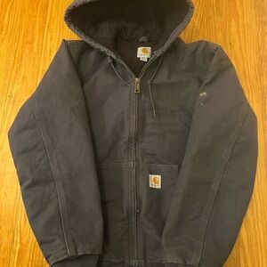 Vintage Carhartt J130 Flannel-Lined Sandstone Duck Active Jacket Wine Color XS